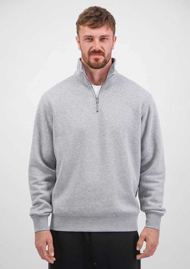 Good Mates Mens Everyday 1/4 Zip - Grey Marle