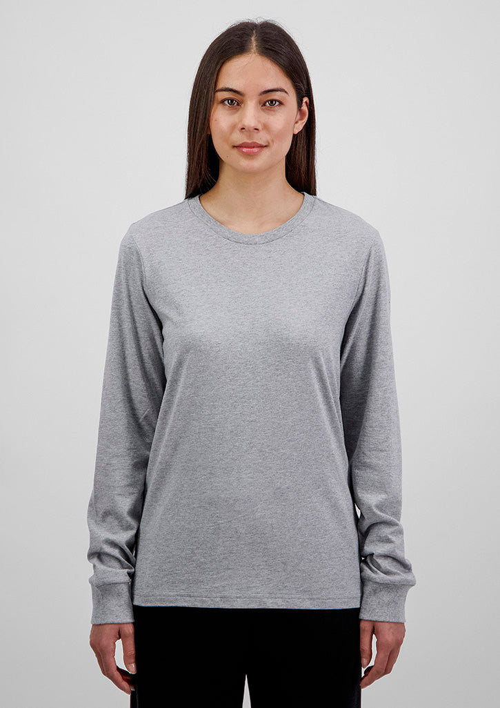 Good Mates Womens Basis Long Sleeve Tee - Grey Marle