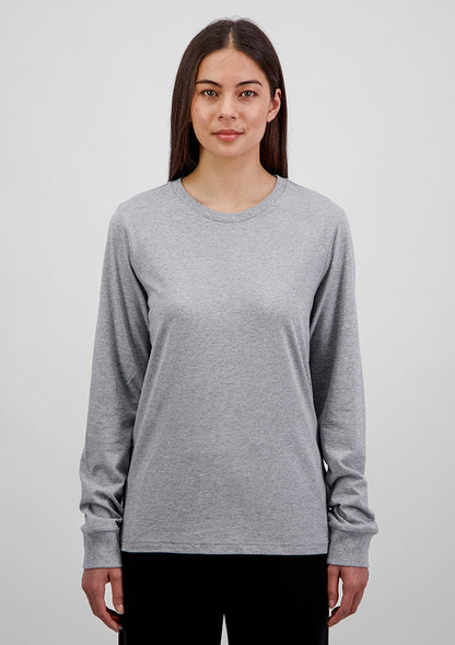 Good Mates Womens Basis Long Sleeve Tee - Grey Marle