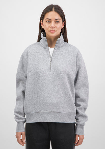 Good Mates Womens Everyday 1/4 Zip - Grey Marle