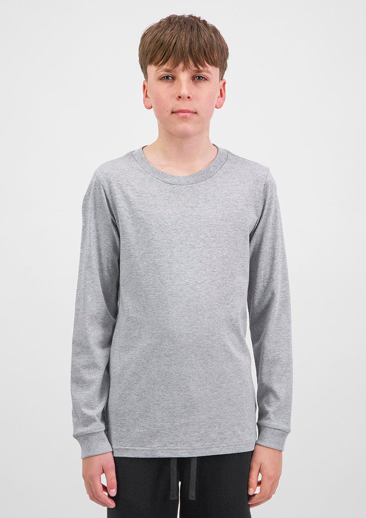 Good Mates Youth Basis Long Sleeve Tee - Grey Marle