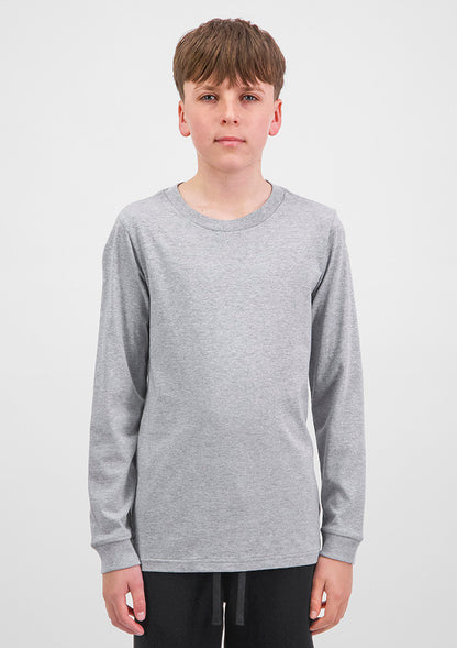 Good Mates Youth Basis Long Sleeve Tee - Grey Marle
