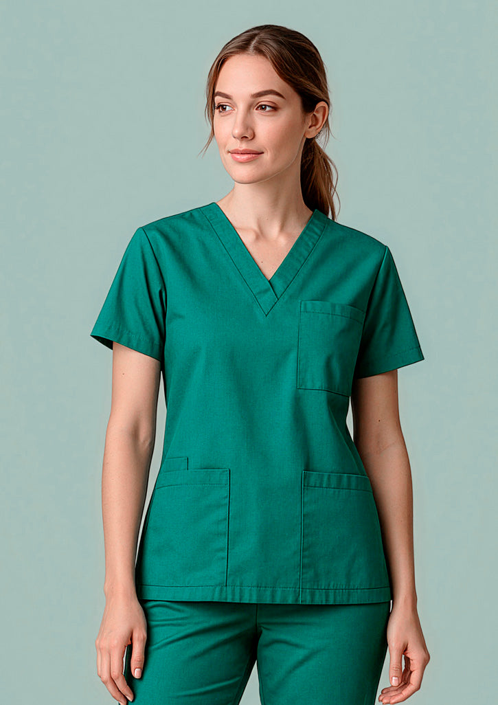 Biz Collection Unisex Classic Scrub Top - Hunter Green