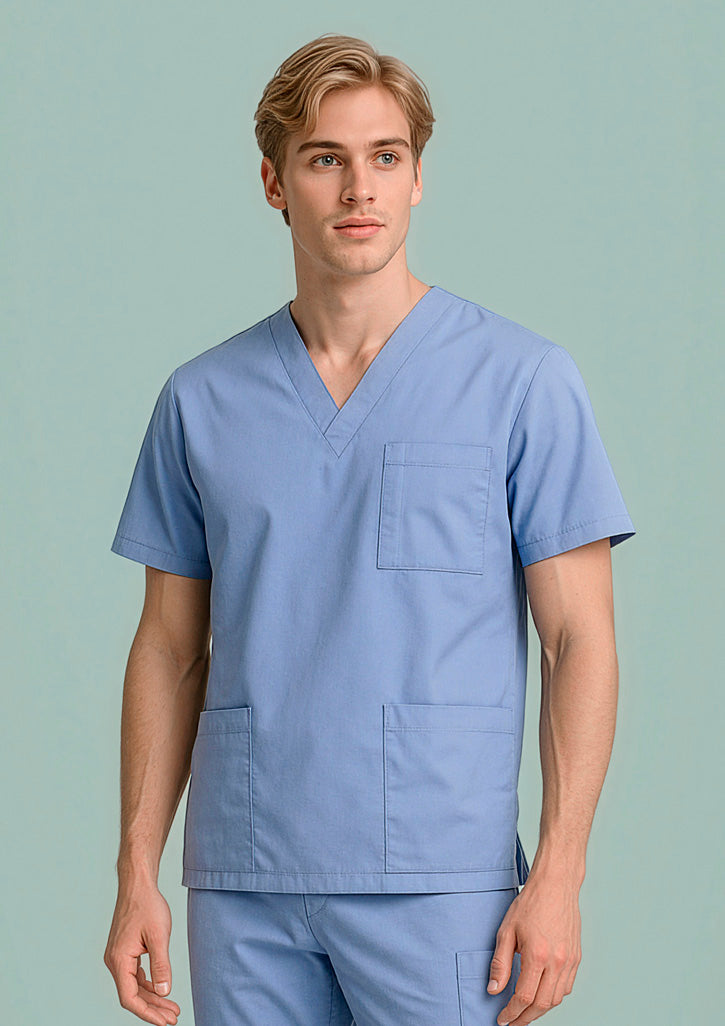 Biz Collection Unisex Classic Scrub Top - Mid Blue