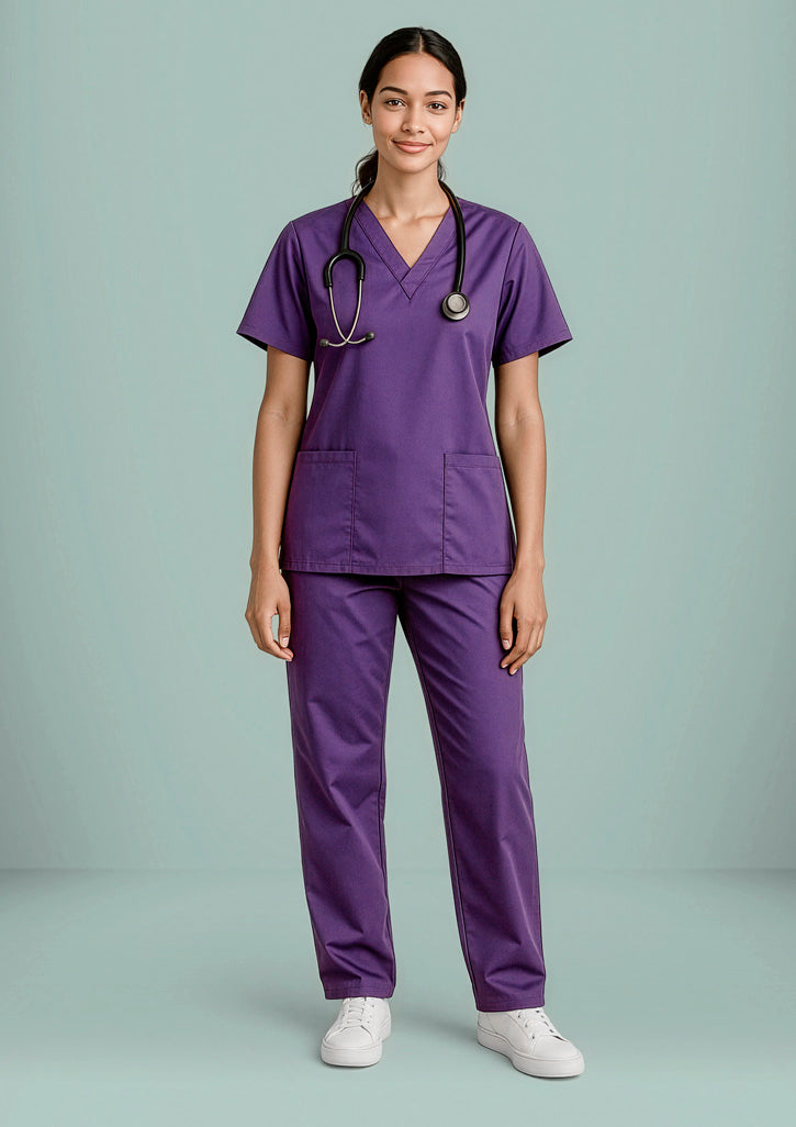Biz Collection Womens Classic Scrub Pant - Purple