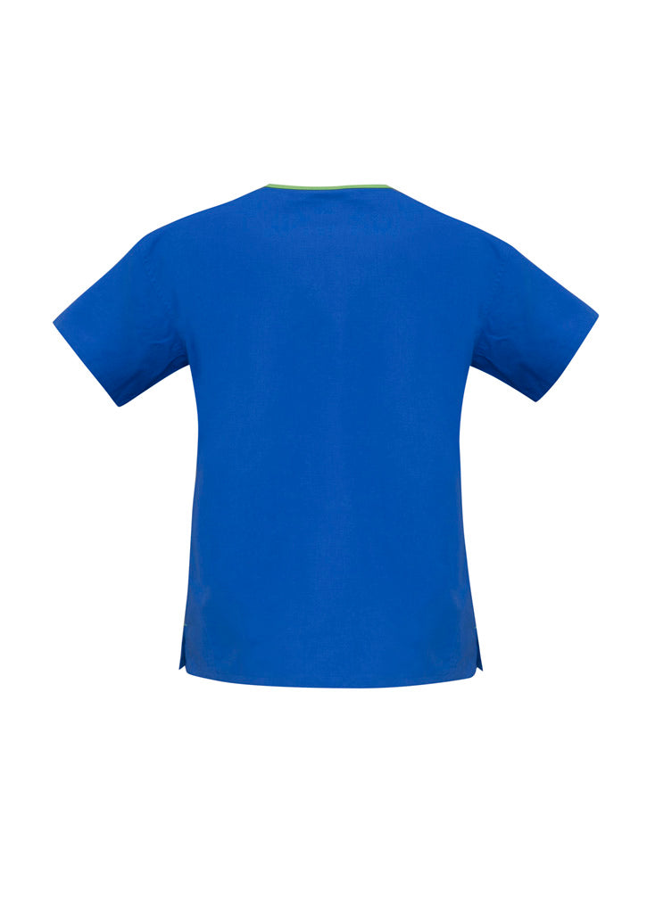 Biz Collection Womens Contrast Scrub Top - Royal/Lime