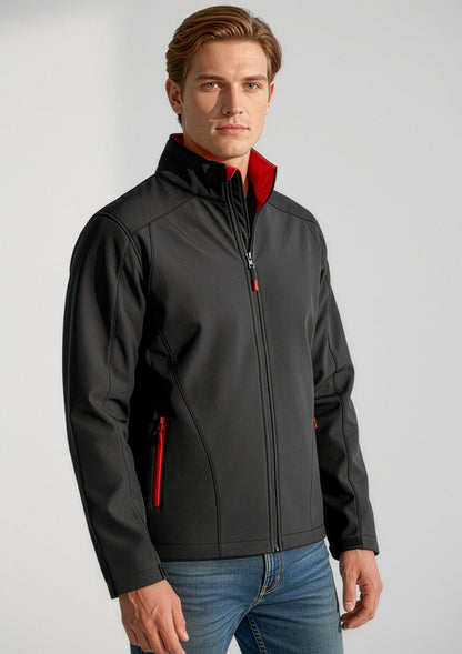 Biz Collection Mens Geneva Jacket - Black/Red