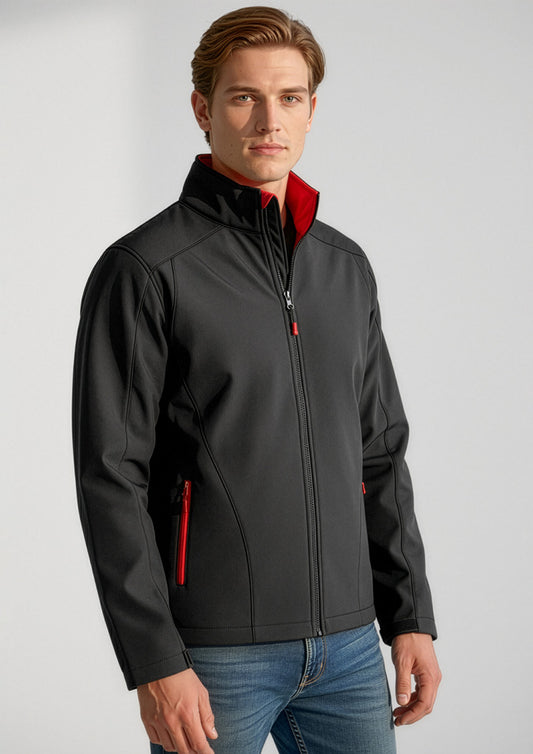 Biz Collection Mens Geneva Jacket - Black/Red