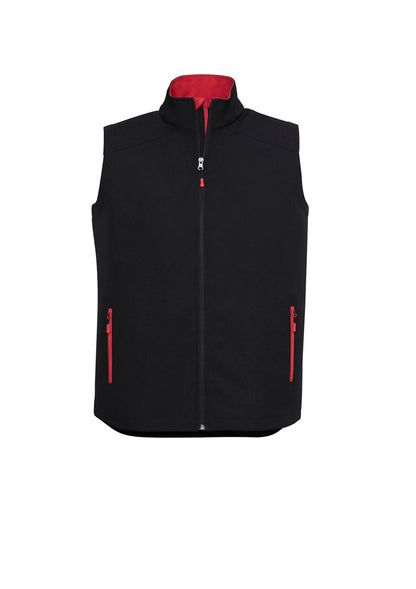 Biz Collection Mens Geneva Vest - Black/Red