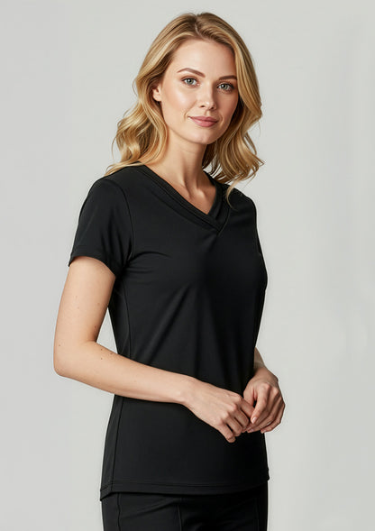 Biz Collection Womens Lana Short Sleeve Top - Black