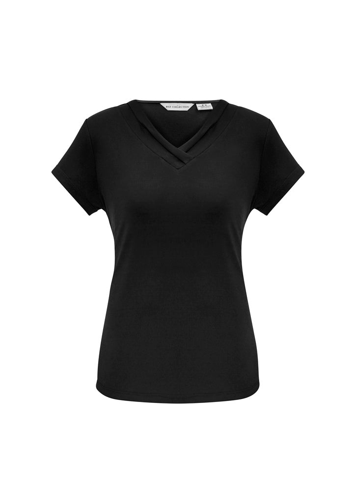 Biz Collection Womens Lana Short Sleeve Top - Black