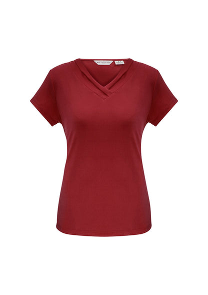 Biz Collection Womens Lana Short Sleeve Top - Cherry