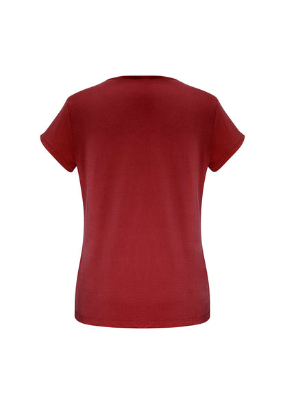 Biz Collection Womens Lana Short Sleeve Top - Cherry