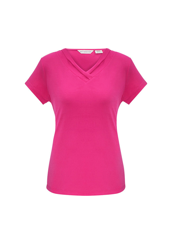 Biz Collection Womens Lana Short Sleeve Top - Fuchsia