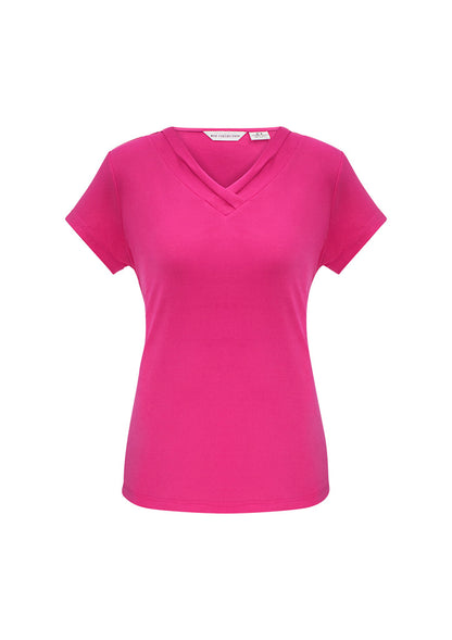 Biz Collection Womens Lana Short Sleeve Top - Fuchsia