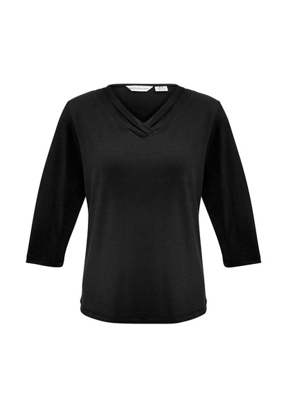 Biz Collection Womens Lana 3/4 Sleeve Top - Ink
