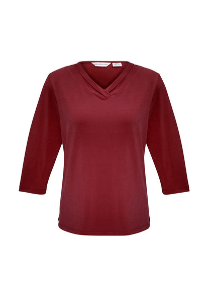 Biz Collection Womens Lana 3/4 Sleeve Top - Cherry