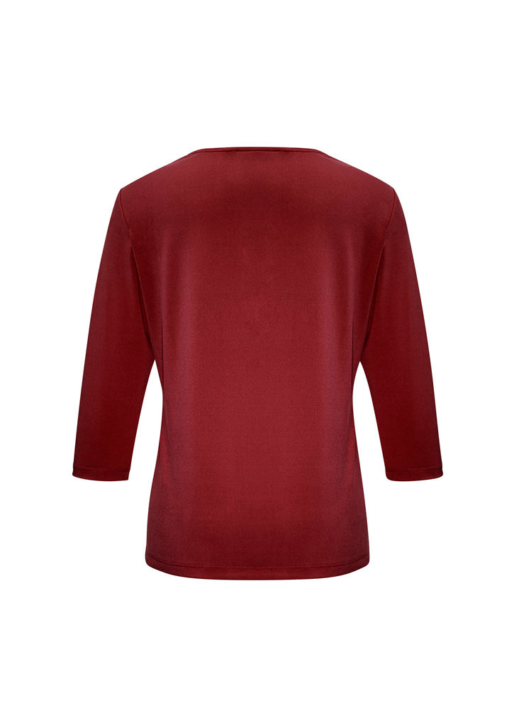 Biz Collection Womens Lana 3/4 Sleeve Top - Cherry