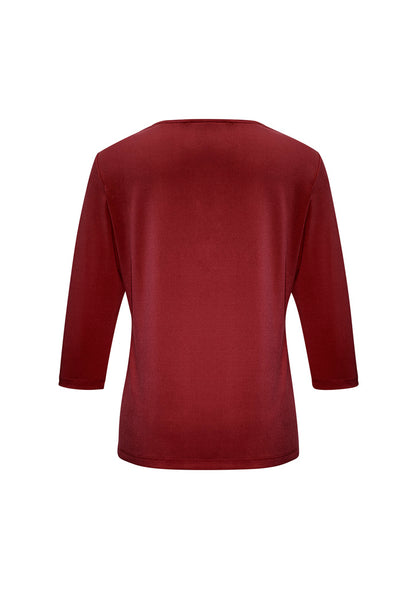 Biz Collection Womens Lana 3/4 Sleeve Top - Cherry