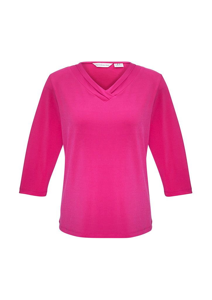 Biz Collection Womens Lana 3/4 Sleeve Top - Fuchsia