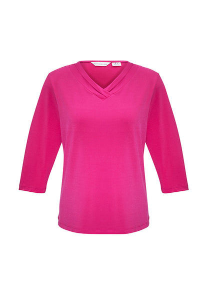 Biz Collection Womens Lana 3/4 Sleeve Top - Fuchsia