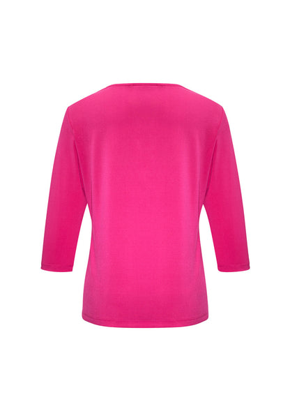 Biz Collection Womens Lana 3/4 Sleeve Top - Fuchsia