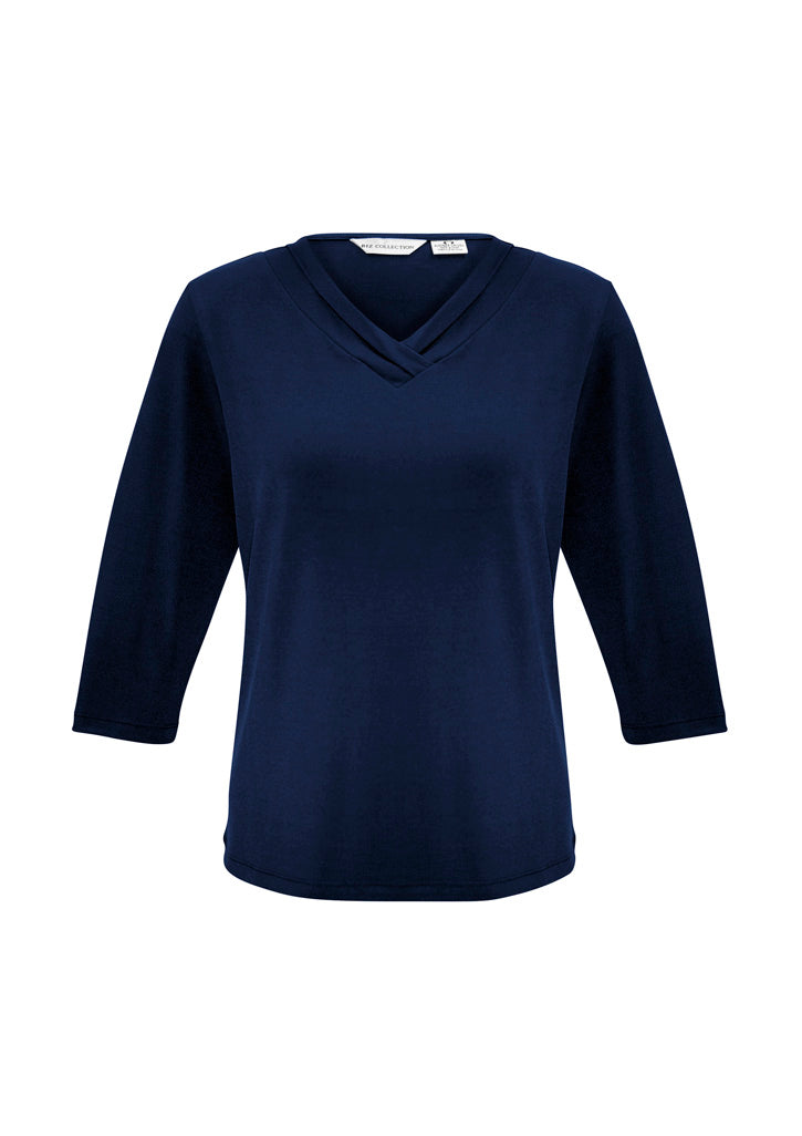 Biz Collection Womens Lana 3/4 Sleeve Top - Ink
