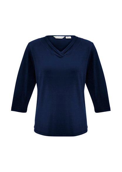 Biz Collection Womens Lana 3/4 Sleeve Top - Ink