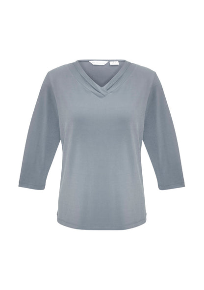 Biz Collection Womens Lana 3/4 Sleeve Top - Silver