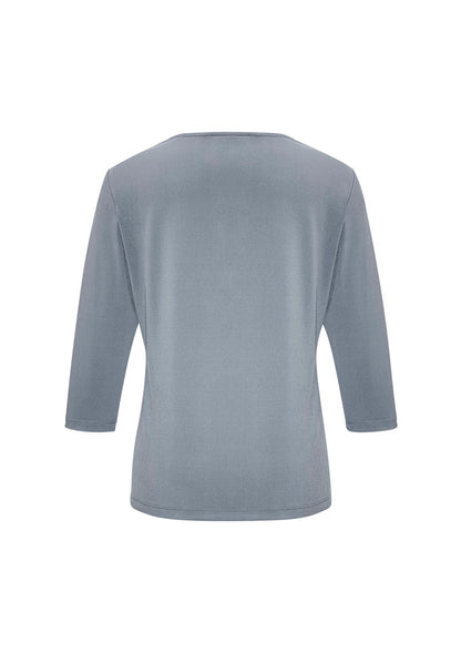 Biz Collection Womens Lana 3/4 Sleeve Top - Silver