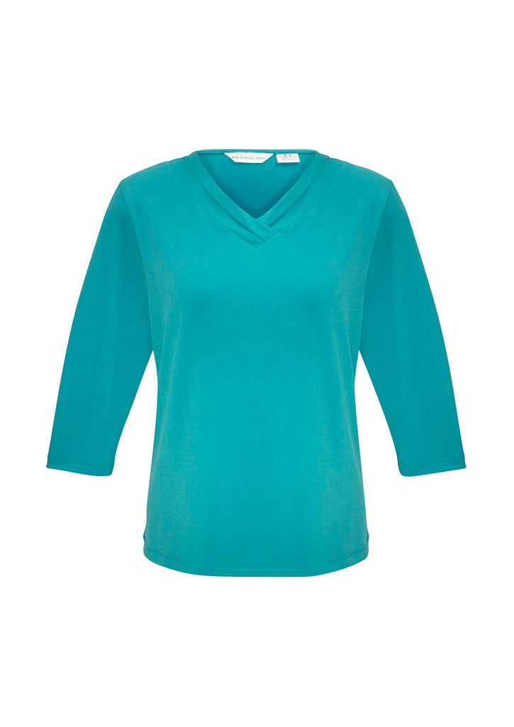 Biz Collection Womens Lana 3/4 Sleeve Top - Turquoise