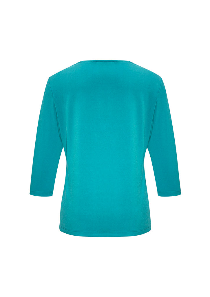 Biz Collection Womens Lana 3/4 Sleeve Top - Turquoise