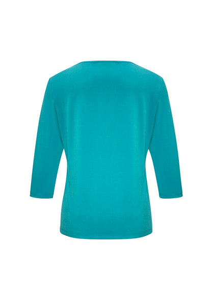 Biz Collection Womens Lana 3/4 Sleeve Top - Turquoise