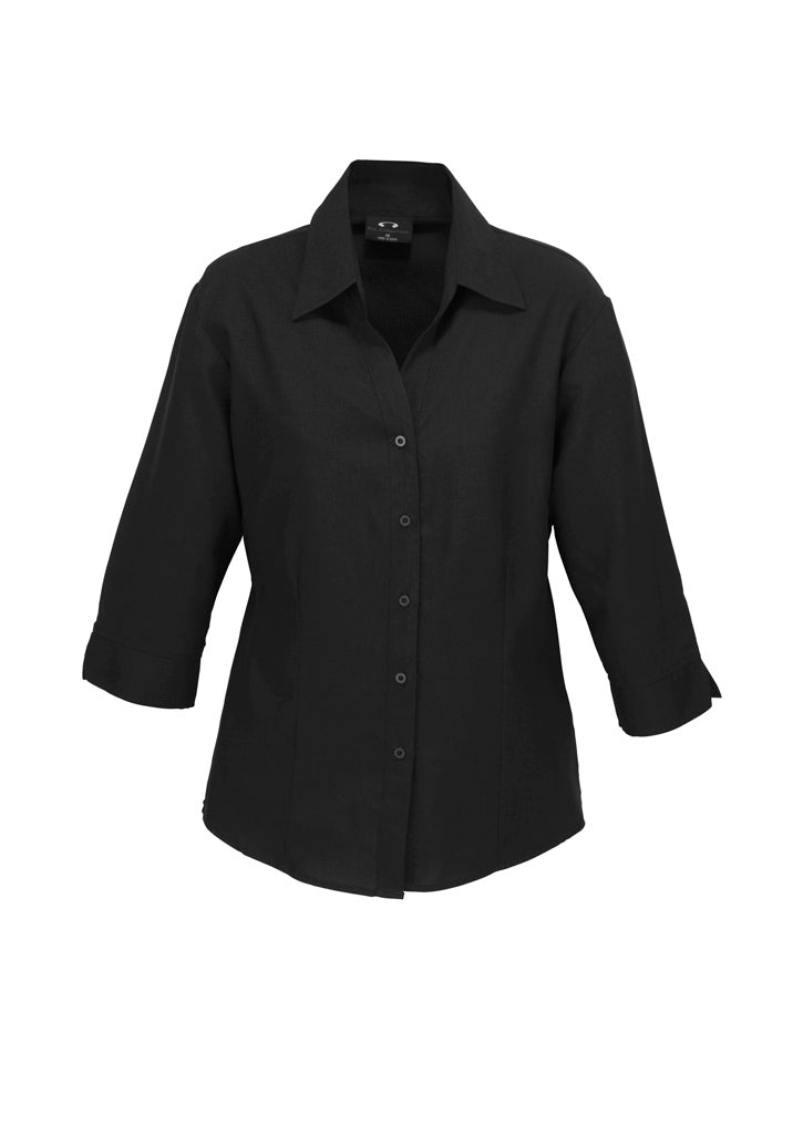 Biz Collection Womens Oasis 3/4 Sleeve Shirt - Mid Blue