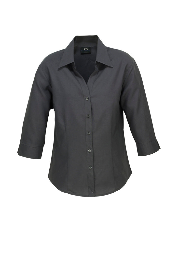 Biz Collection Womens Oasis 3/4 Sleeve Shirt - Charcoal