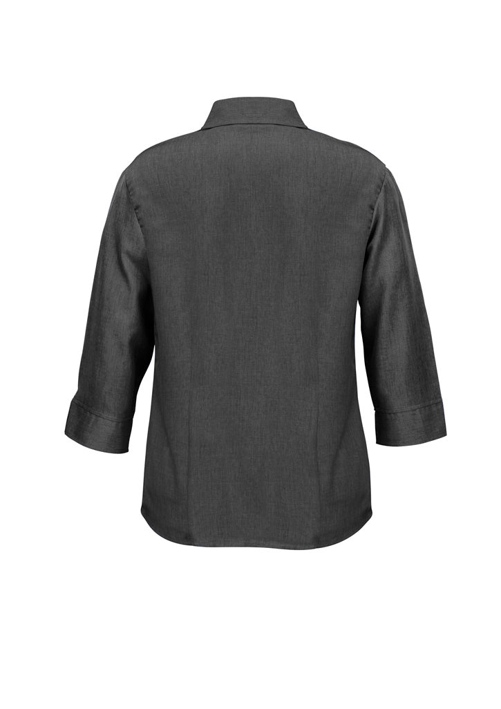 Biz Collection Womens Oasis 3/4 Sleeve Shirt - Charcoal