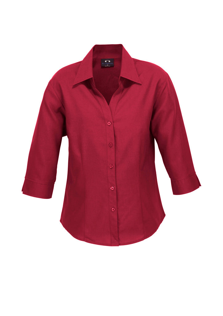Biz Collection Womens Oasis 3/4 Sleeve Shirt - Cherry