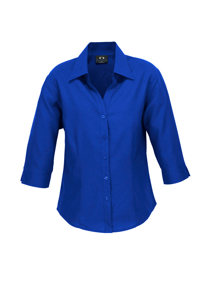 Biz Collection Womens Oasis 3/4 Sleeve Shirt - Electric Blue