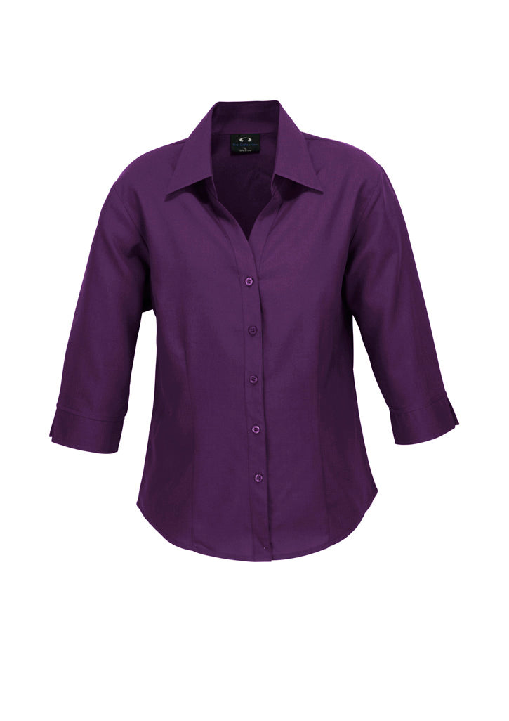 Biz Collection Womens Oasis 3/4 Sleeve Shirt - Grape
