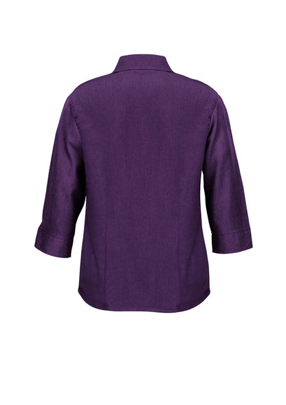 Biz Collection Womens Oasis 3/4 Sleeve Shirt - Grape