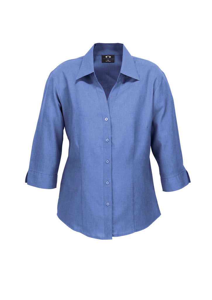 Biz Collection Womens Oasis 3/4 Sleeve Shirt - Mid Blue