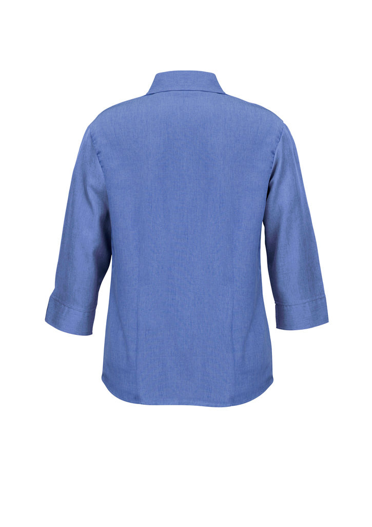 Biz Collection Womens Oasis 3/4 Sleeve Shirt - Mid Blue