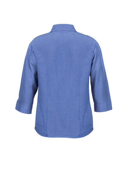 Biz Collection Womens Oasis 3/4 Sleeve Shirt - Mid Blue