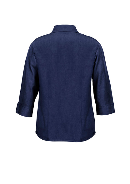 Biz Collection Womens Oasis 3/4 Sleeve Shirt - Navy