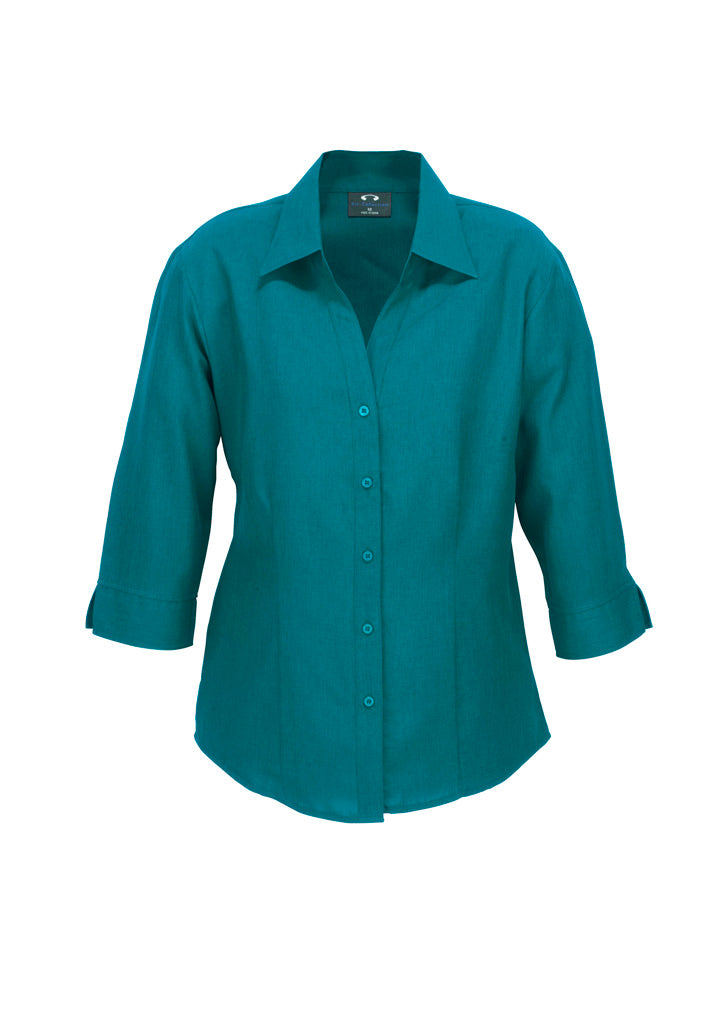 Biz Collection Womens Oasis 3/4 Sleeve Shirt - Teal