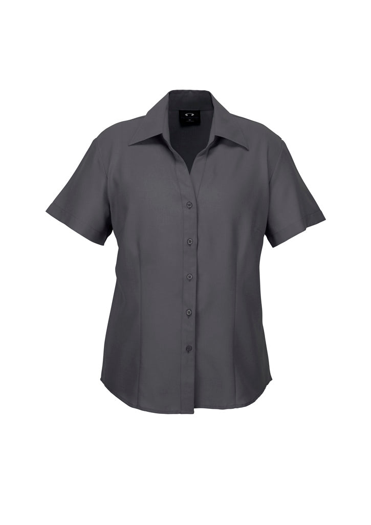 Biz Collection Womens Oasis Short Sleeve Shirt - Charcoal