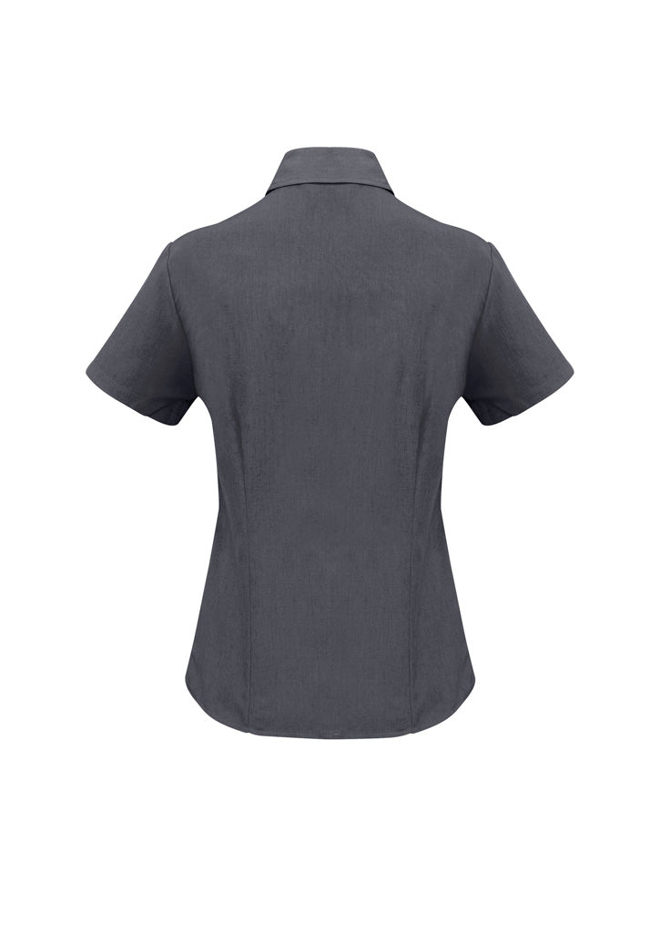 Biz Collection Womens Oasis Short Sleeve Shirt - Charcoal