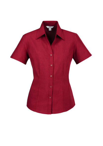 Biz Collection Womens Oasis Short Sleeve Shirt - Cherry