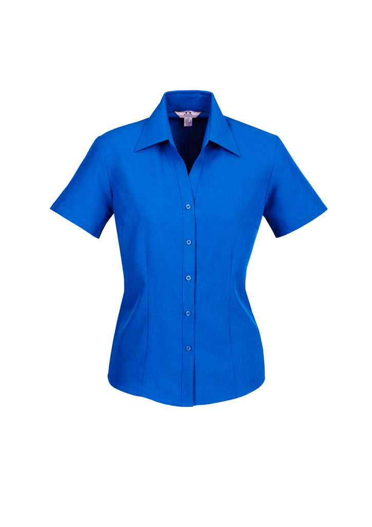 Biz Collection Womens Oasis Short Sleeve Shirt - Electric Blue