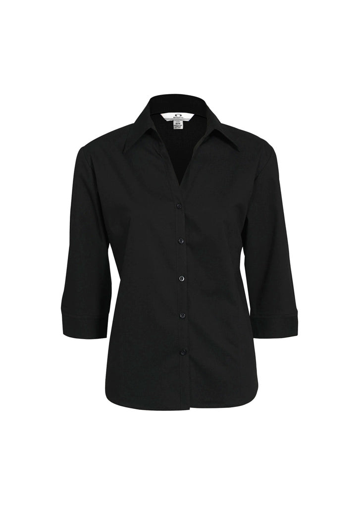 Biz Collection Womens Metro 3/4 Sleeve Shirt - Black
